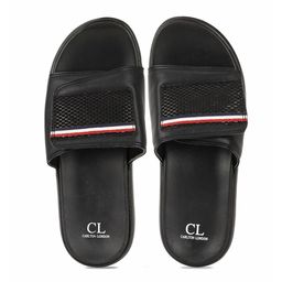 Carlton London sports Men Black & Red Striped Sliders-image-34