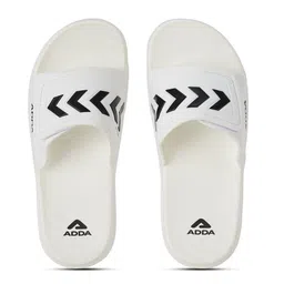 Adda Men White & Black Printed Rubber Sliders-image-51
