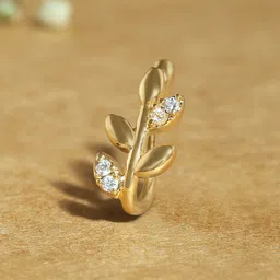 AMI Gold-Plated Cubic Zirconia-Studded Nosepin-image-93