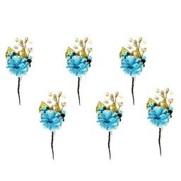 Hair Flare Women Set of 6 Artificial Flower With Pearl Hair Accessory Set-4