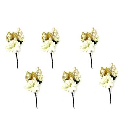 Hair Flare Women 6Pcs Floral Beaded U Pins-image-12
