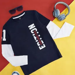YU by Pantaloons Boys Typography Printed Cotton T-shirt-image-55