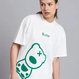 GRIFFEL Graphic Printed Drop-Shoulder Sleeves Cotton Oversized T-shirt-image-83