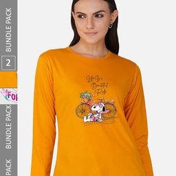 CHOZI Pack Of 2 Typography Printed Cotton T-shirts-picture-22
