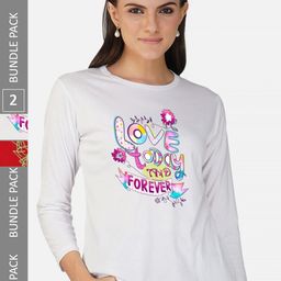 CHOZI Pack of 2 Typography Printed Cotton T-shirt-picture-12