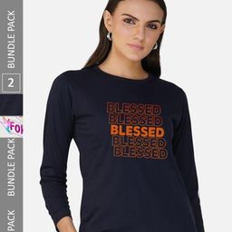 CHOZI Pack Of 2 Typography Printed Cotton T-shirt-picture-29
