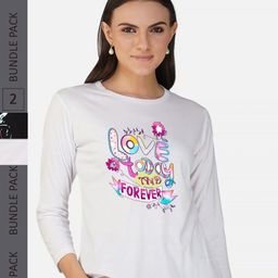 CHOZI Pack Of 2 Typography Printed Cotton T-shirt-picture-32