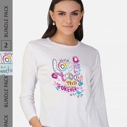 CHOZI Pack 2 Typography Printed Round Neck Cotton T-shirt-image-41