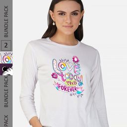 CHOZI Pack of 2 Typography Printed Cotton T-shirt-image-130
