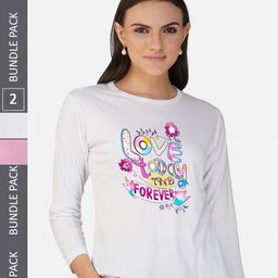 CHOZI Pack Of 2 Typographic Printed Long Sleeves Cotton T-shirt-picture-16