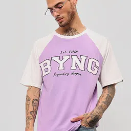 Beyoung Graphic Printed Cotton Round Neck Raglan Sleeves Oversized  Applique T-shirt-image-92