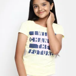 V-Mart Girls Typography Printed Cotton T-shirt-picture-34