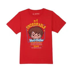 Harry Potter by Wear Your Mind Boys Red Printed Pure Cotton T-shirt-image-45