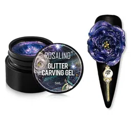 ROSALIND Fantasy Carved Glue Glitter Carving Gel Glue Nail Polish - Shade A766-41