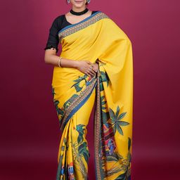 BUTA BUTI Botanical Printed Pure Cotton Saree-image-16