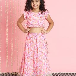 Readiprint Fashions Girls Printed Flutter Sleeves Ready to Wear Lehenga & Blouse-image-58