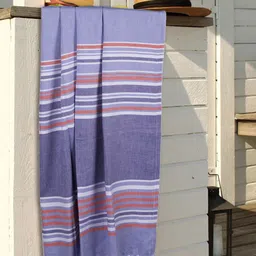BIANCA Blue & White Striped Pure Cotton 233 GSM Bath Towel-52