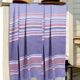 BIANCA Blue Pack of 2 Striped 100% Cotton Bath Towel-image-41