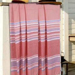 BIANCA Pure Cotton Pack Of 2 Pink Thin Striped Bath Towel - 233 GSM-image-8