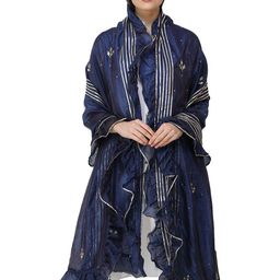 Exotic India Striped Embellished Art Silk Dupatta-picture-24