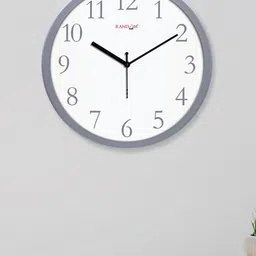 RANDOM  Modern Stylish Grey & White Contemporary Wall Clock-37