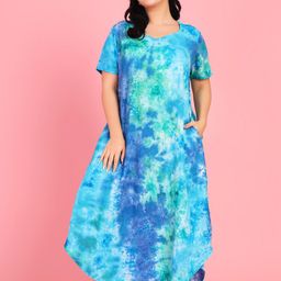 Curvy Love Plus Size Tie & Died Kaftan Nightdress-image-24