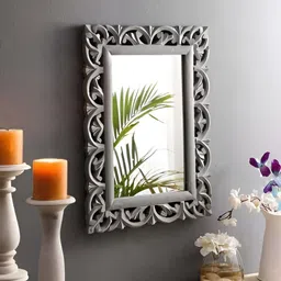 VAS collection home Grey Textured Wooden Wall Mirror-image-29