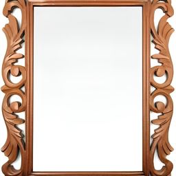 VAS collection home Brown Floral Patterned Wooden Wall Mirror-54