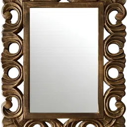 VAS collection home Floral Patterned Wooden Wall Mirror-image-60
