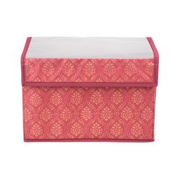 Kuber Industries Maroon 12 Pieces Foldable Velcro Transparent Lid Drawer Box Organisers-image-63