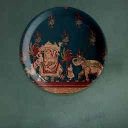 nestroots Green & Red Traditional Printed Ceramic Wall Plates-picture-17