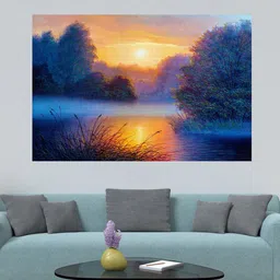 WENS Blue & Yellow Printed Mesmerizing Nature Self Adhesive Wall Poster for Home Decor-image-30