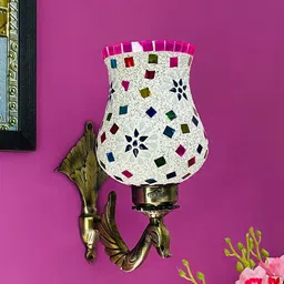 foziq White & Blue Textured Glass Wall Lamp-picture-18