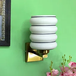foziq White & Brown Wall Glass Lamp-image-6