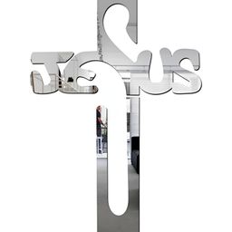 Wall1ders Silver Toned Jesus Acrylic Mirror Wall Stickers-23