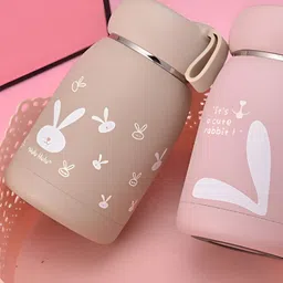 WELOUR Pink & Beigr 2 Pieces Glass Brand Logo Single Wall Vacuum Water Bottle 350 ml-32