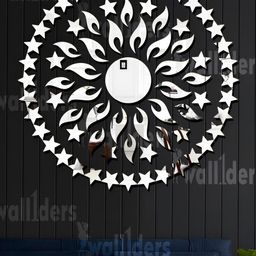 Wall1ders Silver Toned 50 Pieces Acrylic Mirror Wall Stickers-image-31