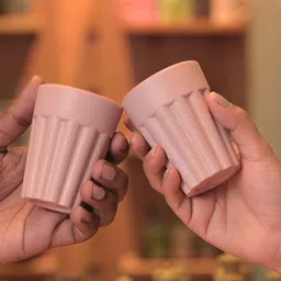 eha Pink 2 Pieces Textured Kulladhs Cups 100 ml each-14