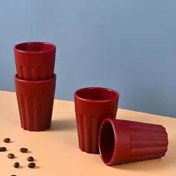 Eha Red 4 Pieces Textured Kulladhs Cups 100 ml each-16