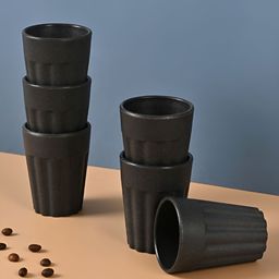 eha Black 6 Pieces Textured Kulladhs Cups 100 ml each-30