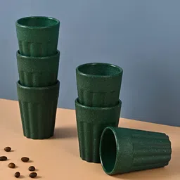 eha Green 6 Pieces Textured Kulladhs Cups 100 ml each-50