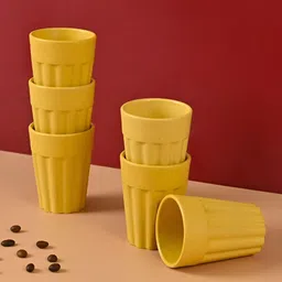 eha Yellow 6 Pieces Textured Kulladhs 100 ml each-14