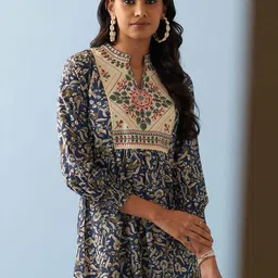 Lakshita Ethnic Motifs Printed Mandarin Collar Tunic-image-73
