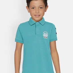 METRO KIDS COMPANY Boys Turquoise Blue Organic Cotton Polo Collar T-shirt-picture-35