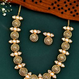 Voylla Nazakat Aleeza Gold-Plated Stone-Studded Jewellery Set-image-76