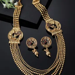 Sukkhi Gold-Plated Kundan Stones Studded &  Beaded Rani Haar Jewellery Set-2
