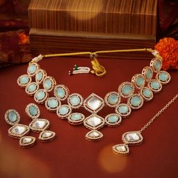 AMI Gold-Plated Stone-Studded Jewellery Set-image-59
