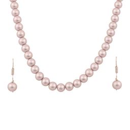 RATNAVALI JEWELS Silver-Plated Beaded Necklace Set-image-96
