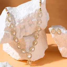 AMI Gold-Plated Austrian Diamonds-Studded Jewellery Set-92