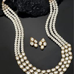 I Jewels Gold-Plated Kundan Studded Jewellery Set-image-91